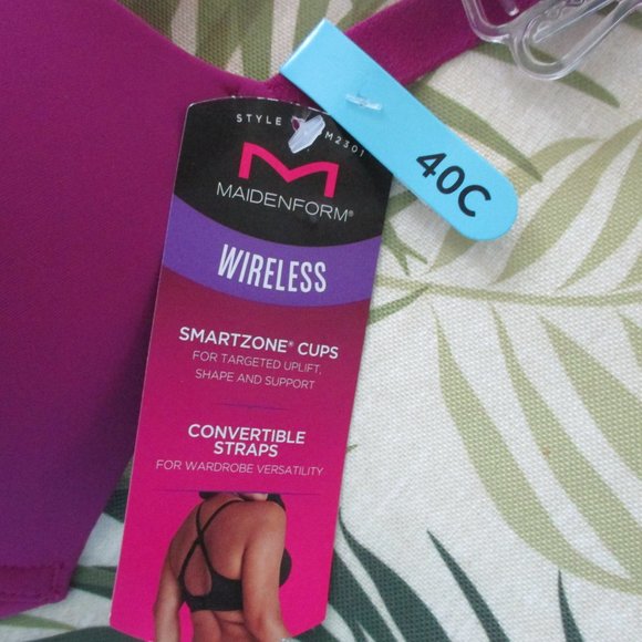 NWT - MAIDENFORM Wireless bra w/Convertible Straps - sz 40C - MSRP $48.00 - Picture 2 of 6